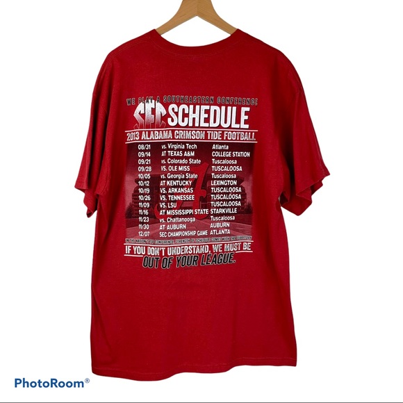 ALABAMA Crimson Roll Tide Football 2013 T-Shirt XL Schedule Graphics Unisex - Picture 7 of 9
